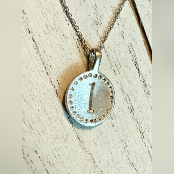 925 Sterling Silver Round Number “1” Pendant - Picture 2 of 5